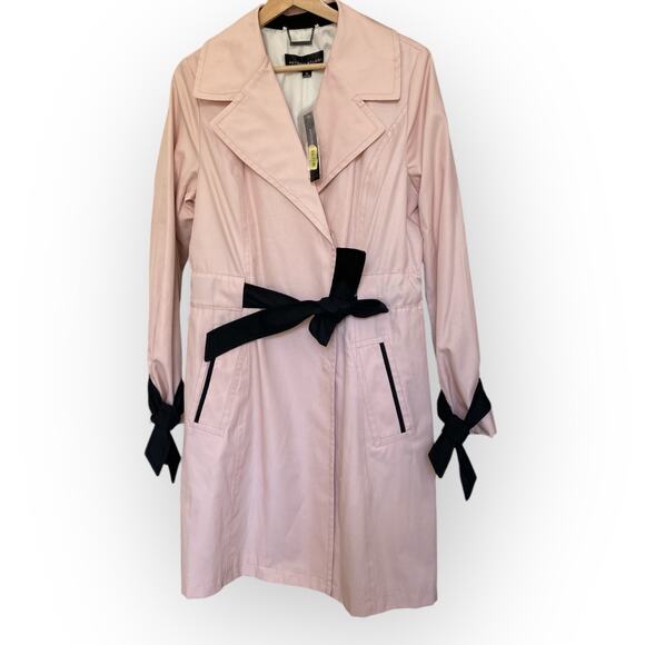 NWT Feminine Antonio Melani Pale Pink Trench Coat Jacket Classy Jacket Medium - Picture 3 of 9